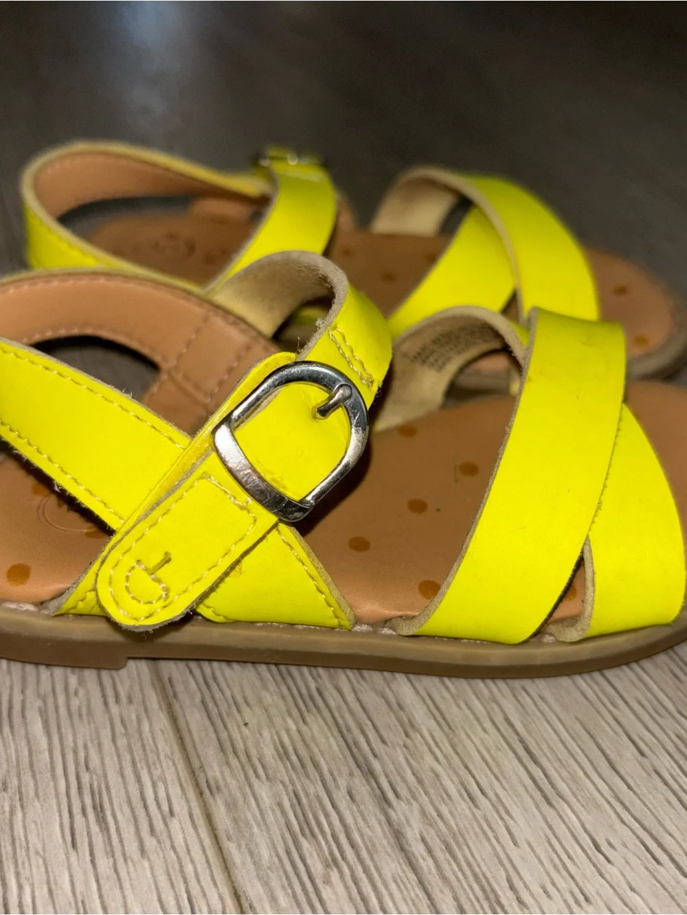 Yellow Criss Cross Sandals Girls Size 5 Toddler Shoes Cat & Jack